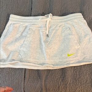 Nike Light Gray Women's Skort with Neon Lime Swoosh